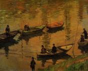 克劳德 莫奈 : Anglers on the Seine at Poissy